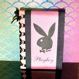Playboy Pink Corset Lace Up Notebook -Pink & Black